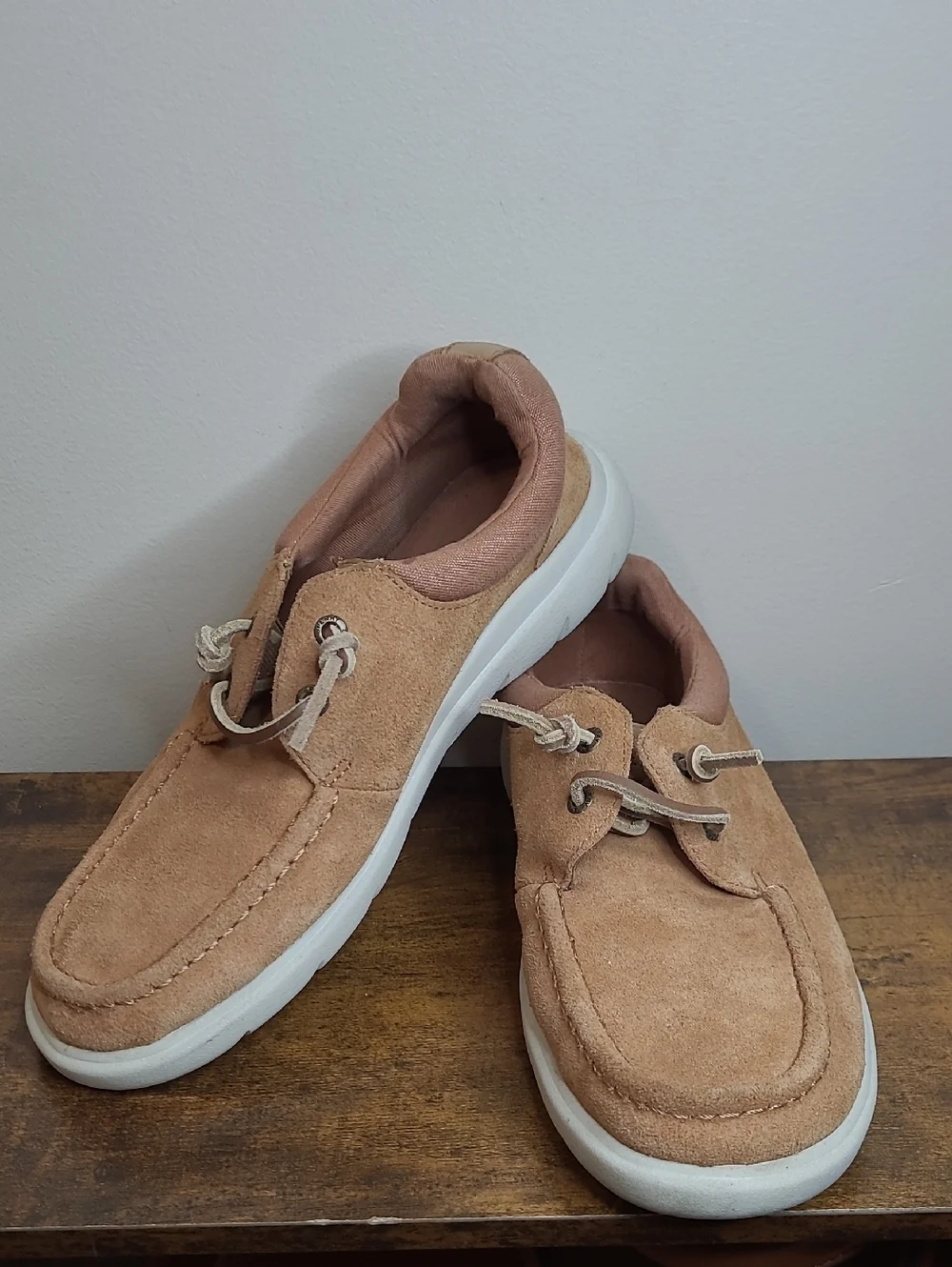 Sperry Top-Sider Tan Captains Mock Suede Boat Shoes size 8